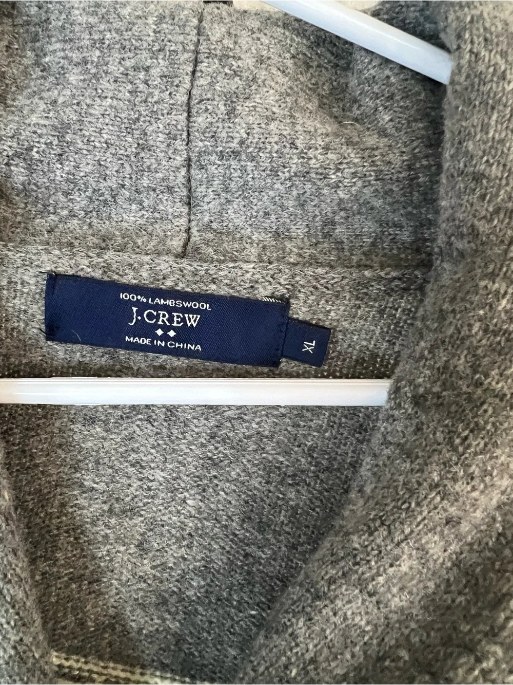 Vintage Men J. Crew Gray/ivory Lambswool Fair Isle Shawl Collar Cardigan